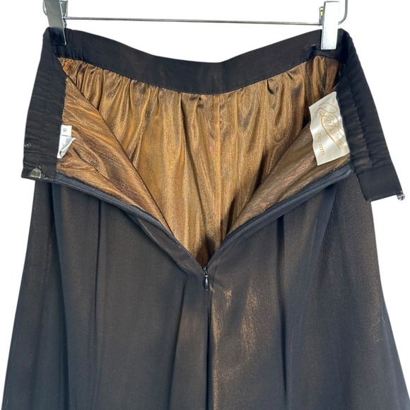 Vintage Rickie Freeman TJ Nites Silk Bronze Lined Palazzo Pants‎ Wide Leg 10 - Picture 8 of 15